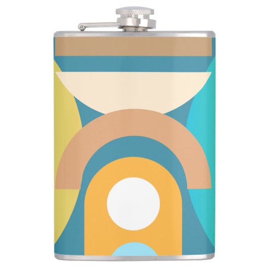 ミニマル淡い色のス抽象芸術幾何学図形 フラスク (正面)