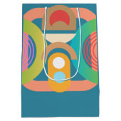 ミニマル淡い色のス抽象芸術幾何学図形 ミディアムペーパーバッグ (裏面)