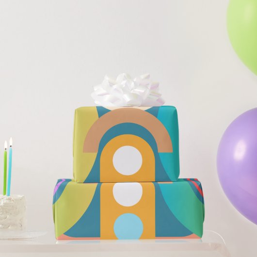 ミニマル淡い色のス抽象芸術幾何学図形 ラッピングペーパー (パーティーギフト)