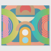 ミニマル淡い色のス抽象芸術幾何学図形 ラッピングペーパー (フラット)