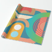 ミニマル淡い色のス抽象芸術幾何学図形 ラッピングペーパー (アンロールド)