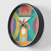 ミニマル淡い色のス抽象芸術幾何学図形 壁時計 (傾斜)