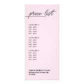 ミニマル淡い色のバラブラックライン美しい価格表 ラックカード (正面)