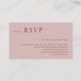ミニマル淡い色のバラ結婚のQRコードRSVP エンクロージャーカード