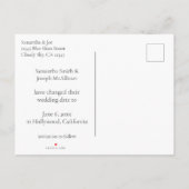 ミニマル淡い色のリストのシーグリーン日付の変更 案内ポストカード (裏面)