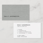 ミニマル淡エレガント灰色織物組織 名刺 (正面/裏面)