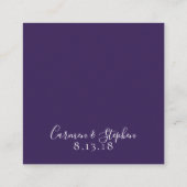 ミニマル深いパープ独身のルチューリ結婚ップ詳細 スクエア名刺 (裏面)