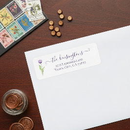 ミニマル深い独身のパープルチューリ結婚ップのラベル ラベル