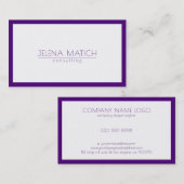 ミニマル深い紫と白縁ど 名刺 (正面/裏面)