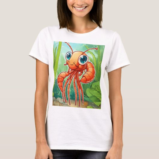 「ミニマル漫画がんシールデザインTシャツ」 Tシャツ (正面)