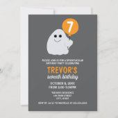 ミニマル漫画幽霊誕生日パーティーへの招待 招待状 (正面)