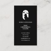 ミニマル澄んエレガント白黒ドッグのロゴ 名刺 (裏面)