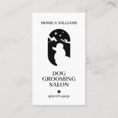 ミニマル澄んエレガント白黒ドッグのロゴ 名刺 (正面)