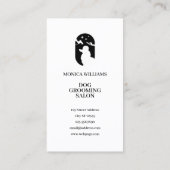 ミニマル澄んエレガント白黒ドッグのロゴ 名刺 (裏面)