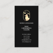 ミニマル澄んエレガント金ゴールドドッググルーミングロゴ 名刺 (裏面)