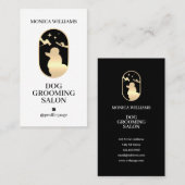 ミニマル澄んエレガント金ゴールドドッググルーミングロゴ 名刺 (正面/裏面)