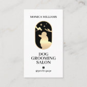 ミニマル澄んエレガント金ゴールドドッググルーミングロゴ 名刺 (正面)