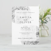 ミニマル灰色 | 結婚s 招待状 (スタンド正面)