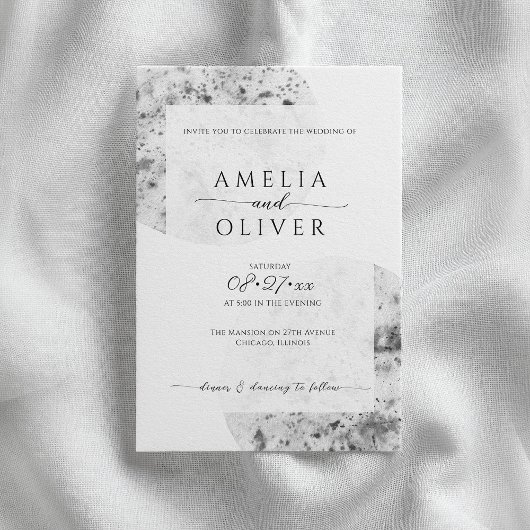 ミニマル灰色 | 結婚s 招待状