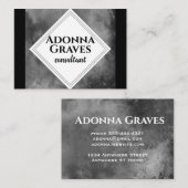 ミニマル炭グレーとホワイトジオメトリック 名刺 (正面/裏面)