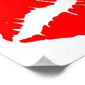 ミニマル無地のリストカラー赤キス ポスター (角)