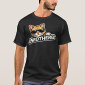 ミニマル無関心猫モチーフデザイン Tシャツ (正面)