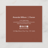 ミニマル焦げオレンジ清掃サービスカスタム スクエア名刺 (裏面)