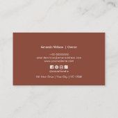 ミニマル焦げオレンジ清掃サービスカスタム 名刺 (裏面)