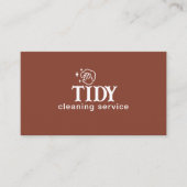 ミニマル焦げオレンジ清掃サービスカスタム 名刺 (正面)