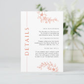 ミニマル焼きオレンジ色のフローラ結婚の詳細挿入 エンクロージャーカード (スタンド正面)