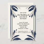 ミニマル熱帯結婚式招待状 招待状 (正面/裏面)