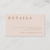 ミニマル燃えたオレンジ結婚の詳細囲い エンクロージャーカード (正面)