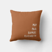 ミニマル燃えたオレンジ色のモノグラム家族の名前 クッション (裏面)