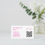 ミニマル爪、 ネイルセラピストスパピンクロイヤリティ 名刺 (スタンド正面)