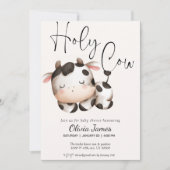 ミニマル牛の男女兼用赤ちゃん 招待状 (正面)