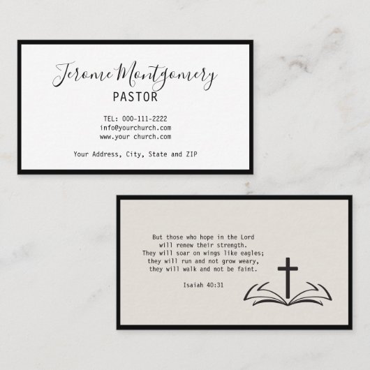 ミニマル牧師の名刺 名刺 (正面/裏面)