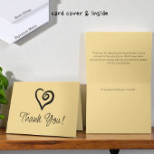 ミニマル独身のハートスパイラルオンバターイエロー サンキューカード