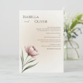 ミニマル独身のリストフラワー結婚式招待状 招待状 (スタンド正面)