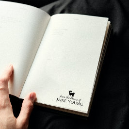 ミニマル猫の図書室 ラバースタンプ