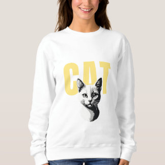 ミニマル猫スケッチTシャツ – Purect for Cat スウェットシャツ