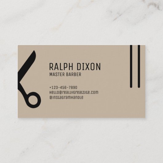 ミニマル理容師はさみ名刺 名刺 (裏面)