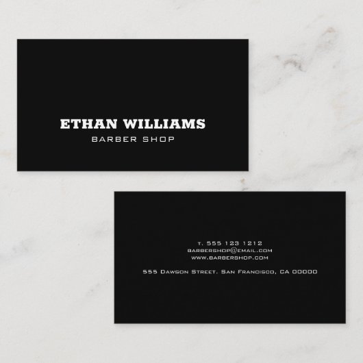 ミニマル理容師ショップの名刺 名刺 (正面/裏面)