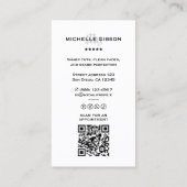 ミニマル理容師バーバーショップグリッドホワモダンイト 名刺 (裏面)