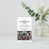 ミニマル理容師バーバーショップグリッドホワモダンイト 名刺 (スタンド正面)