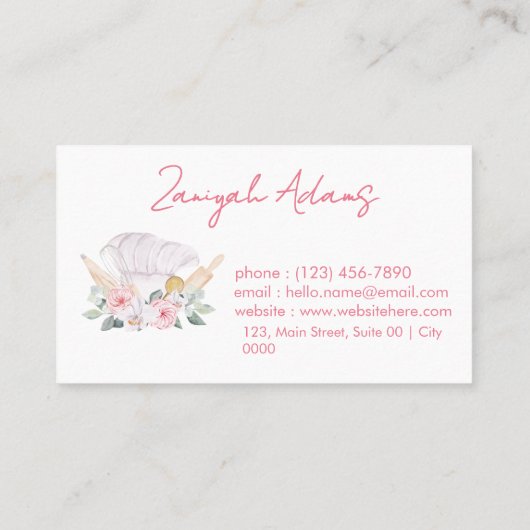 ミニマル甘フローラソフト魅力的アイボリーピンク 名刺 (裏面)