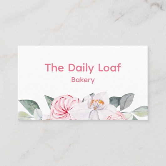 ミニマル甘フローラソフト魅力的アイボリーピンク 名刺 (正面)