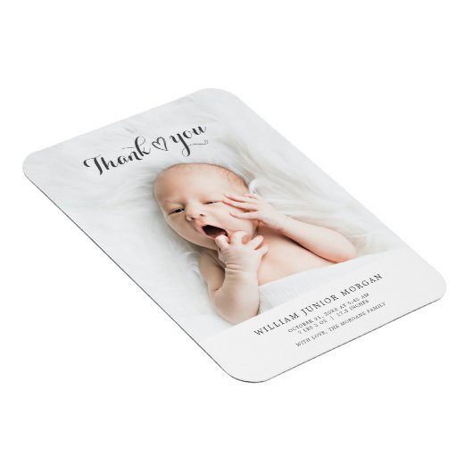 ミニマル男の赤ちゃんガール写真記念ギフト マグネット (右側)