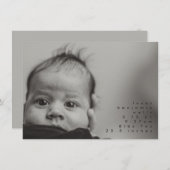 ミニマル男の赤ちゃん写真誕生のお知らせ 案内状 (正面/裏面)