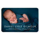 ミニマル男の赤ちゃん名写真誕生のお知らせ マグネット (横)