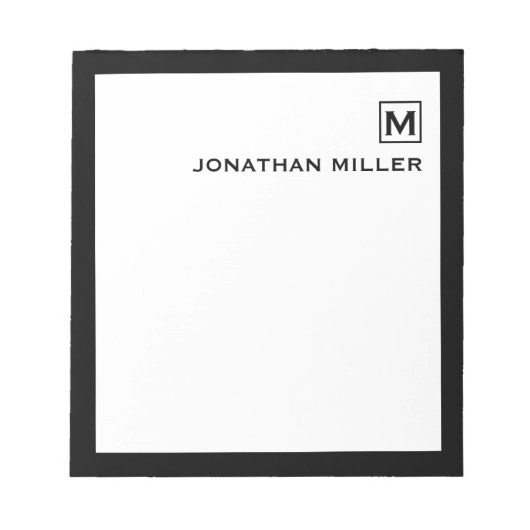 ミニマル男らしイニシャルと名前 ノートパッド (正面)